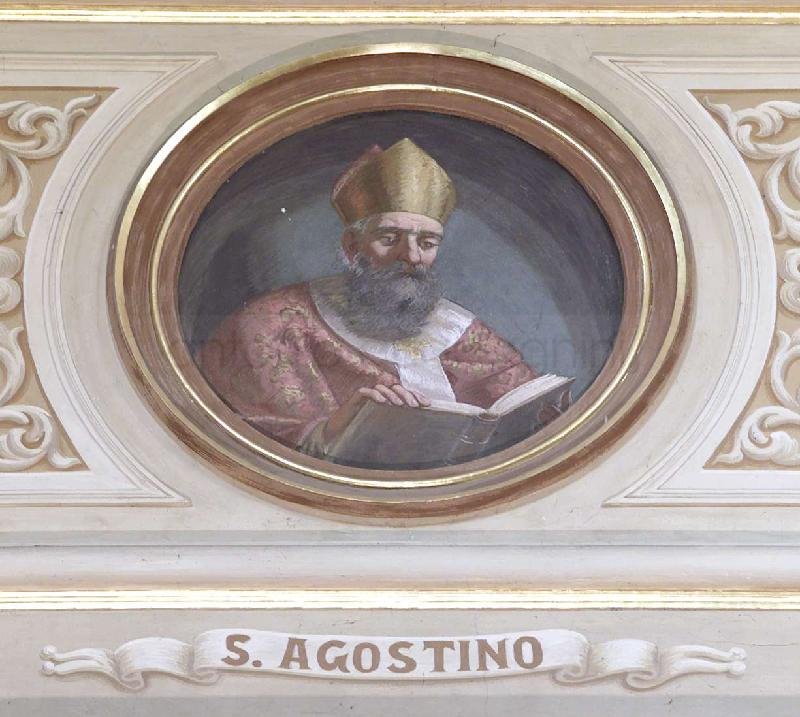 Sant'Agostino -1867 - affresco - chiesa di San Giovanni Evangelista - Poscante (BG)